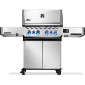 Gril au propane Prestige® 500 connecté avec brûleurs latéral et arrière infrarouges, acier inoxydable